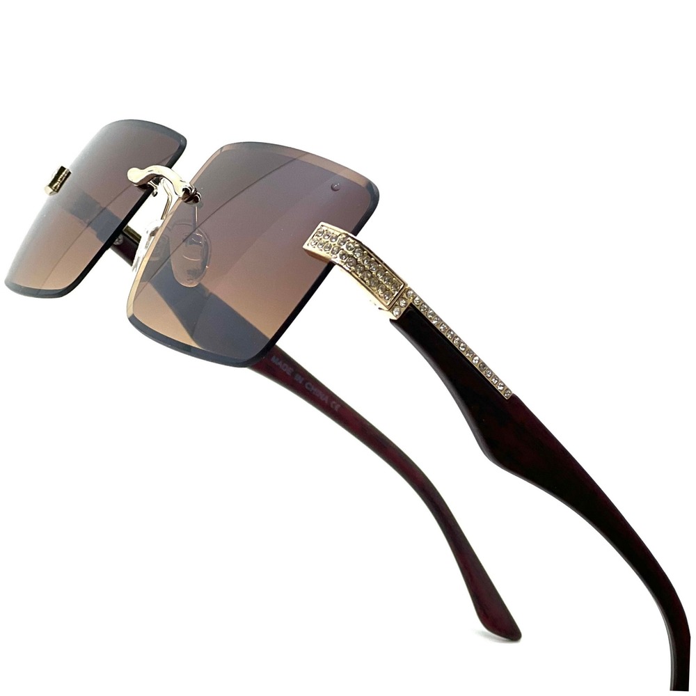 Women Sunglasses Fashion Designer Square Brown Lens Elegant Retro‎ Classic Style